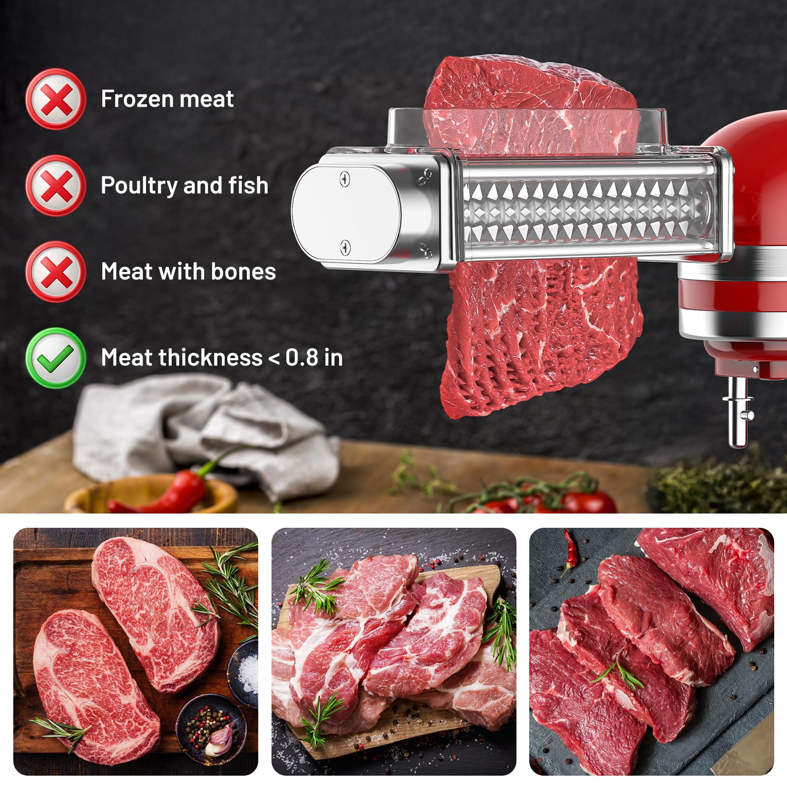 Transparent food-grade cover for HOZODO meat tenderizer
