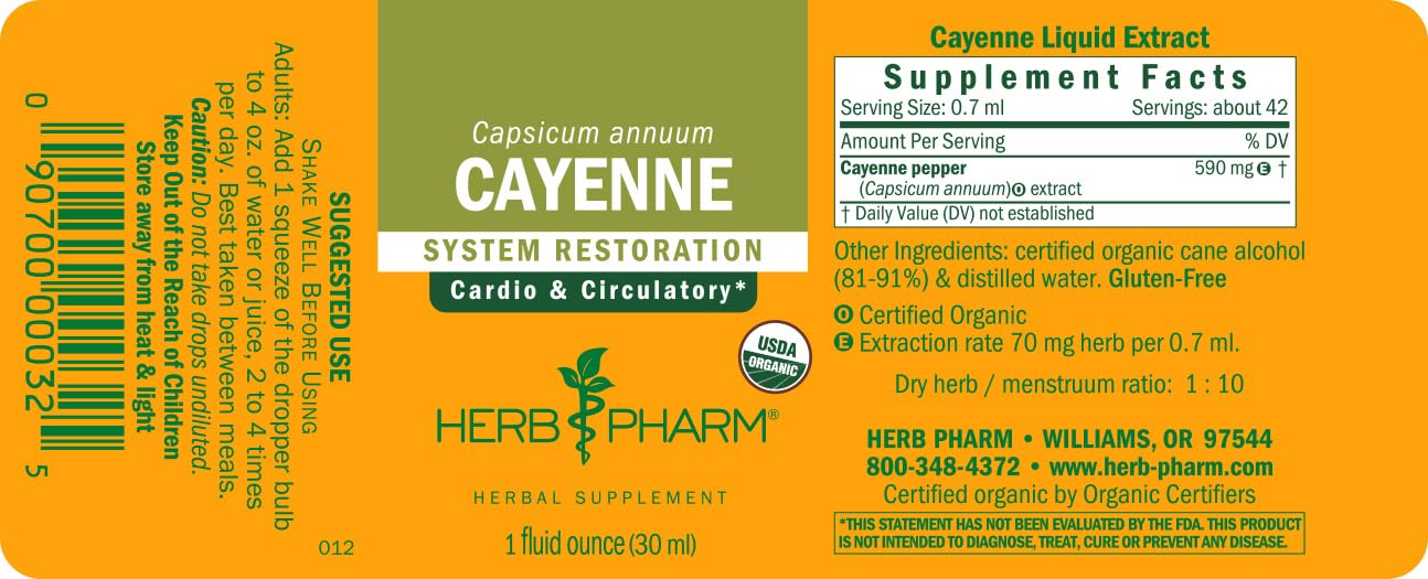HPTLC identity verified cayenne extract drops label