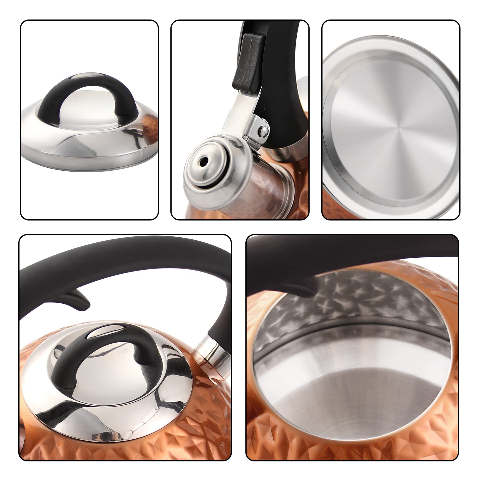3.2 quart capacity copper tea kettle illustration