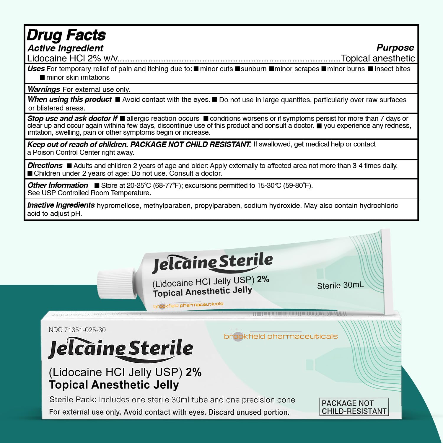 Targeted topical numbing gel for minor burns and bites and scrapes
