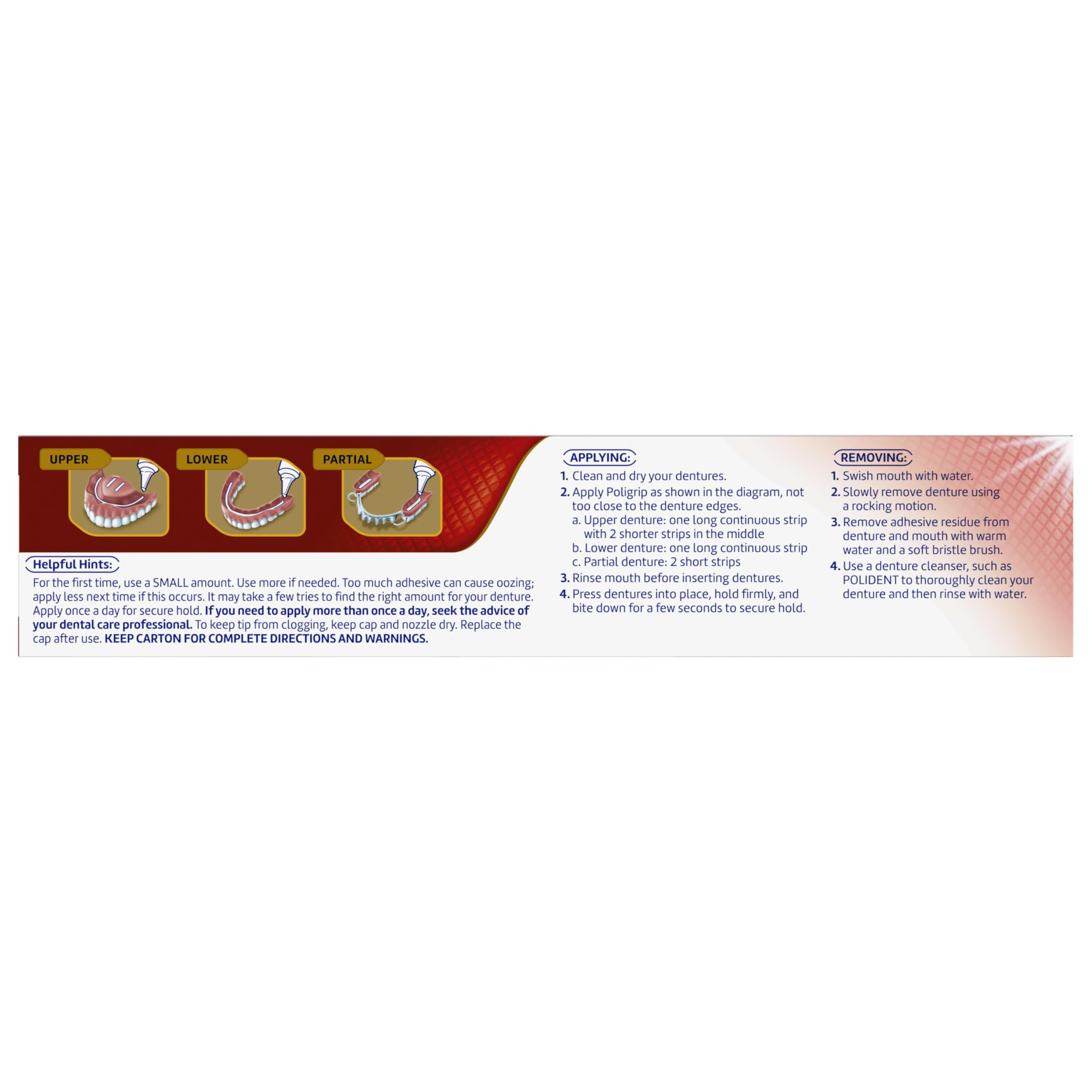 HSA and MA OTC eligible Poligrip denture adhesive