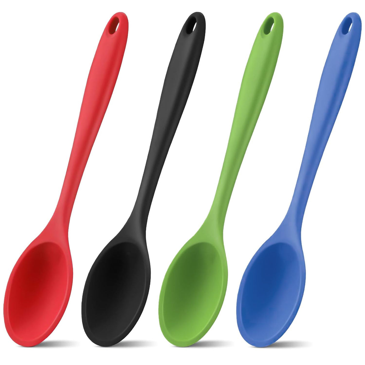 HSDJLXZ silicone mixing spoon 4 piece set red black green blue