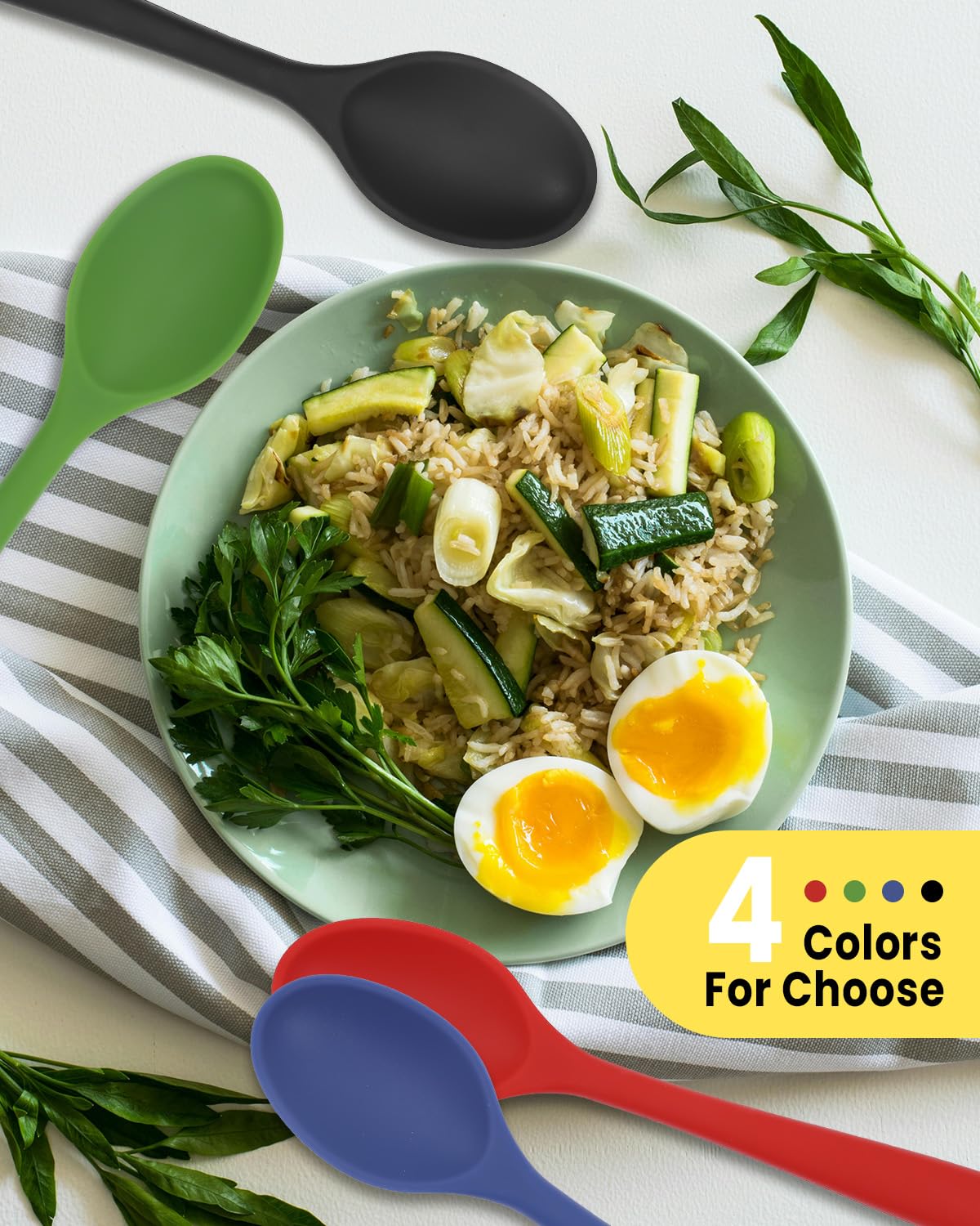 HSDJLXZ silicone spoon set easy to clean and store