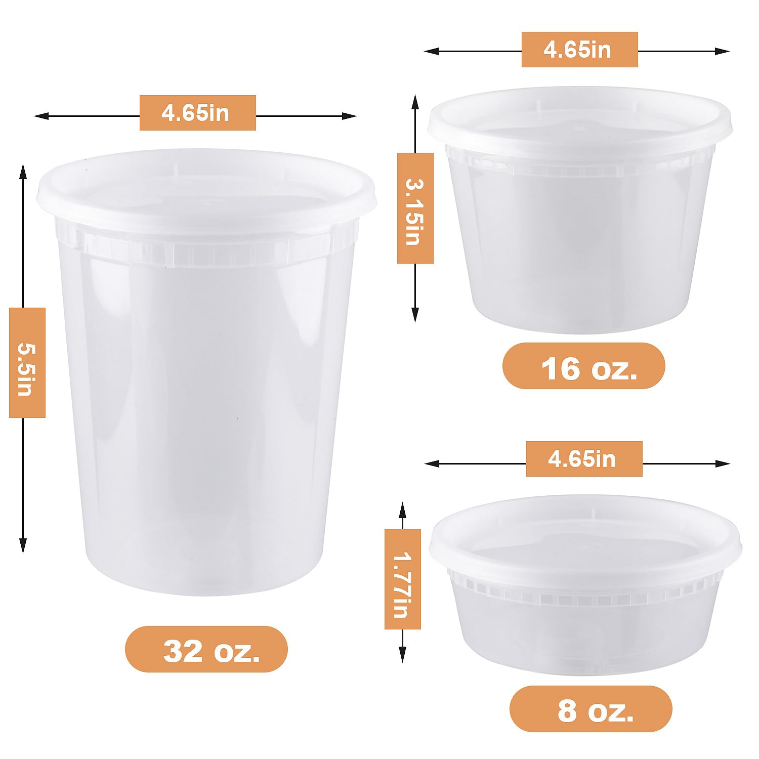 HTMZ deli containers 16oz with lids