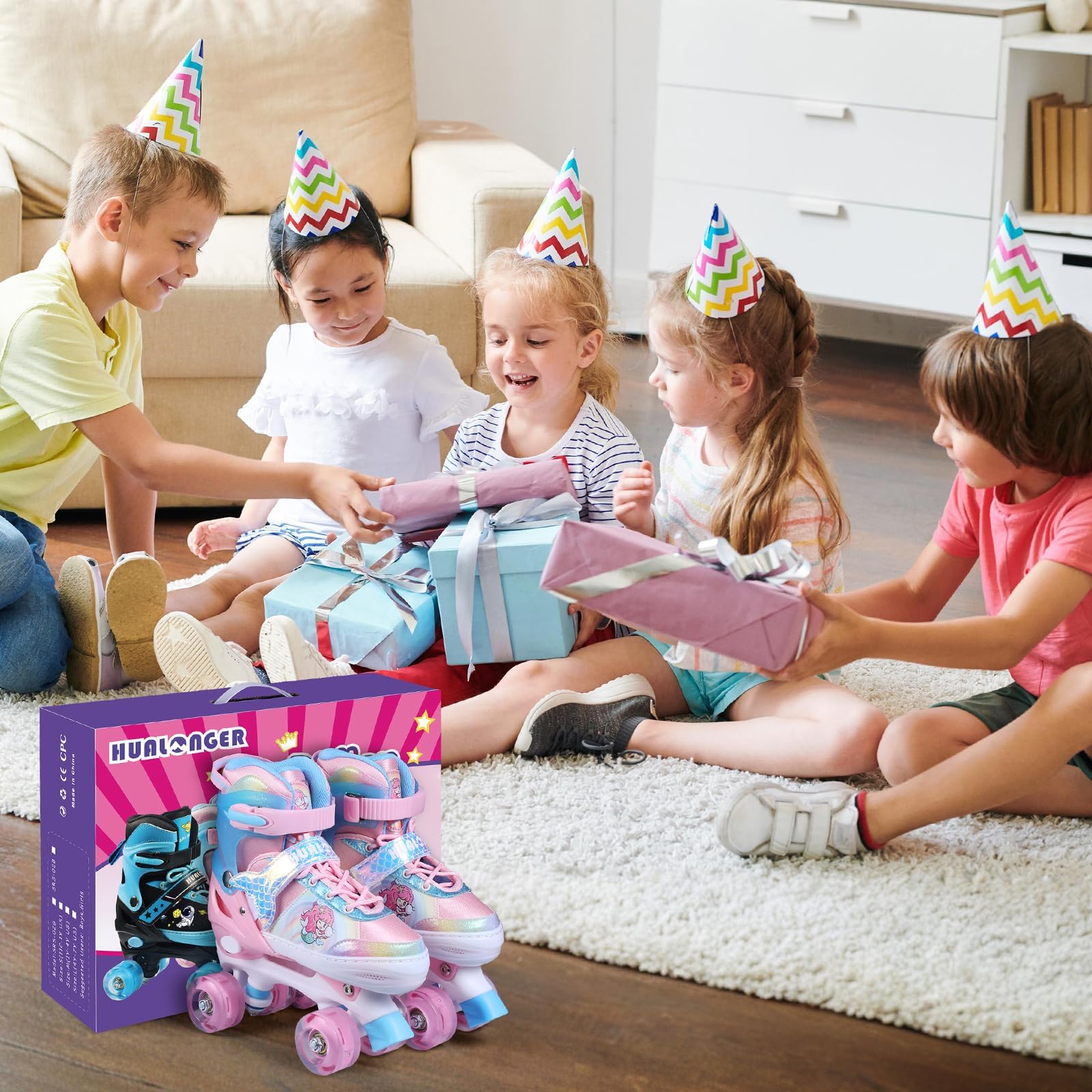 Hualonger roller skates suitable for boys and girls