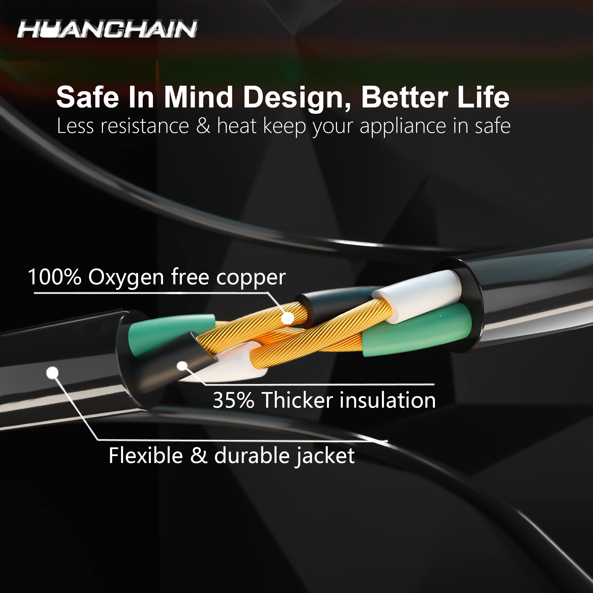 Flame-resistant jacket 50 ft extension cord