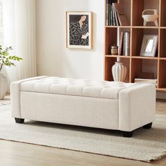 Huatean Home 48\" Ottoman with Storage beige upholstery