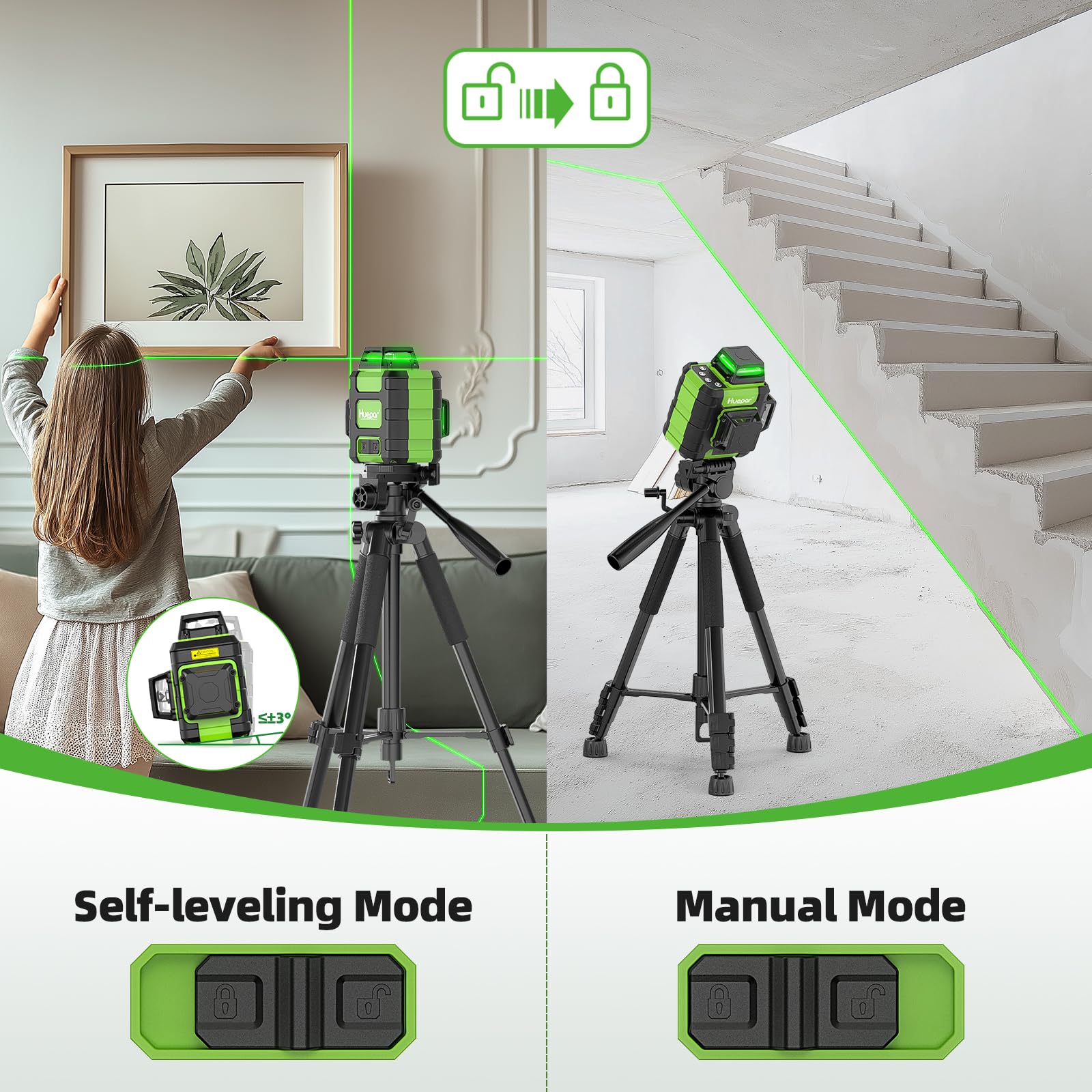1/4-20 mounting thread on Huepar HM03CG laser level