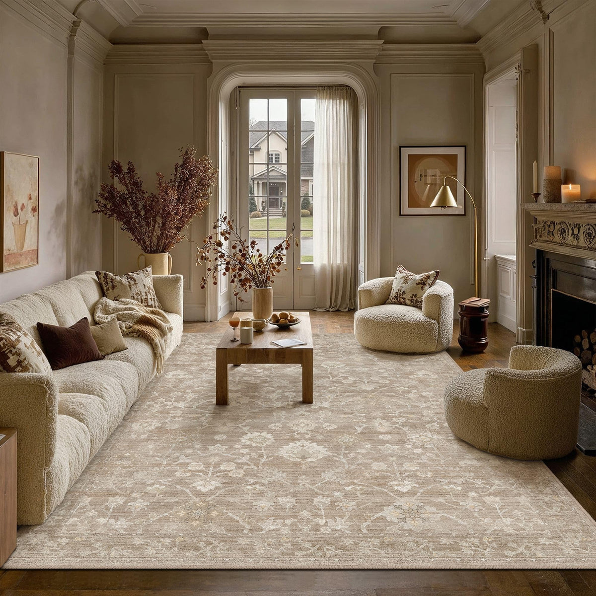 HUGEAR 6x9 beige neutral area rug size 6x9