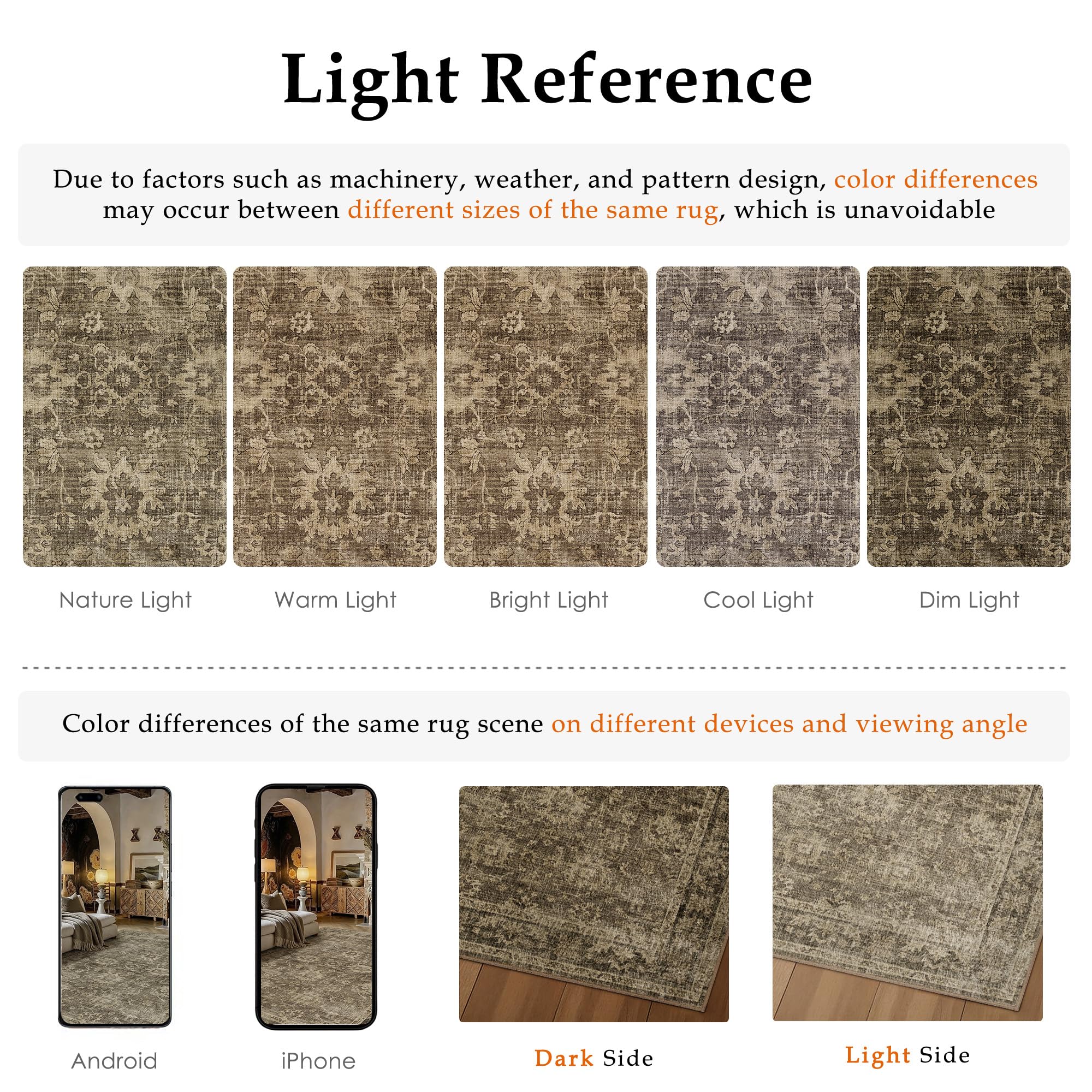 HUGEAR hallway kitchen laundry room rug in brown