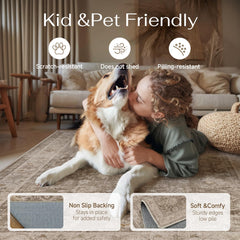 Machine washable HUGEAR 8x10 area rug for easy care