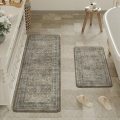 HUGEAR 2-Piece Brown Vintage Kitchen Mat Set product image 2