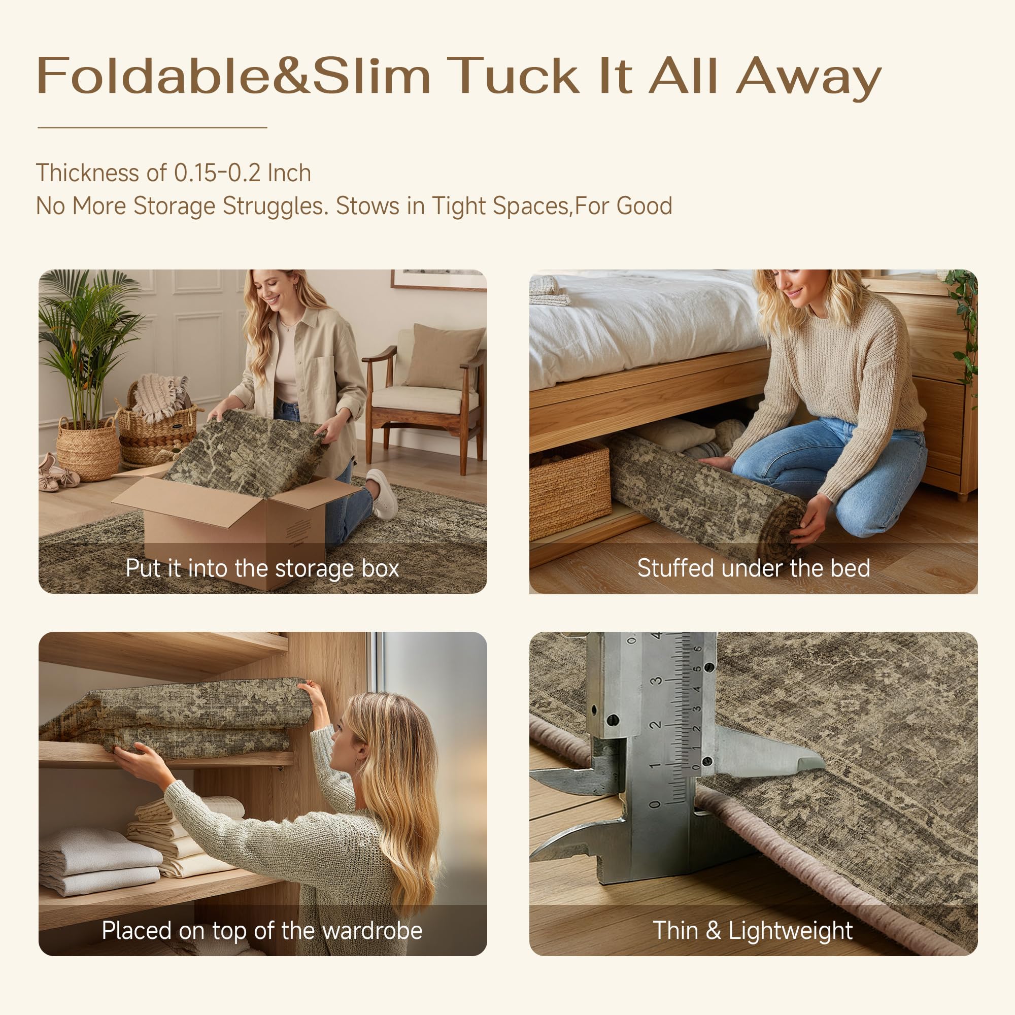 HUGEAR anti-slip backing rug on hardwood floor