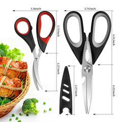 Close up of HUINF heavy duty 3 pack kitchen scissors