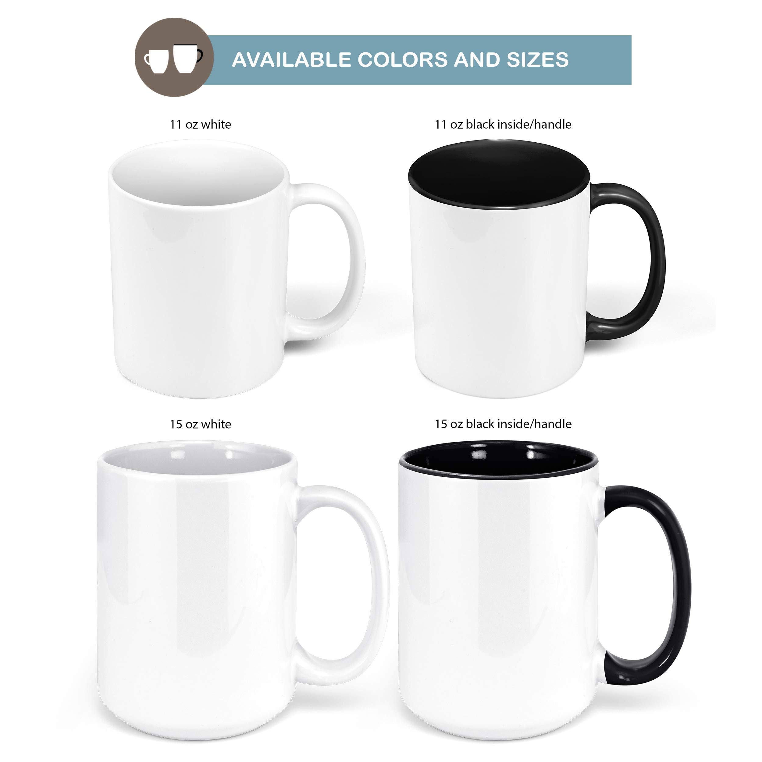 15oz ceramic mug with black interior and accent handle Be Still And Know