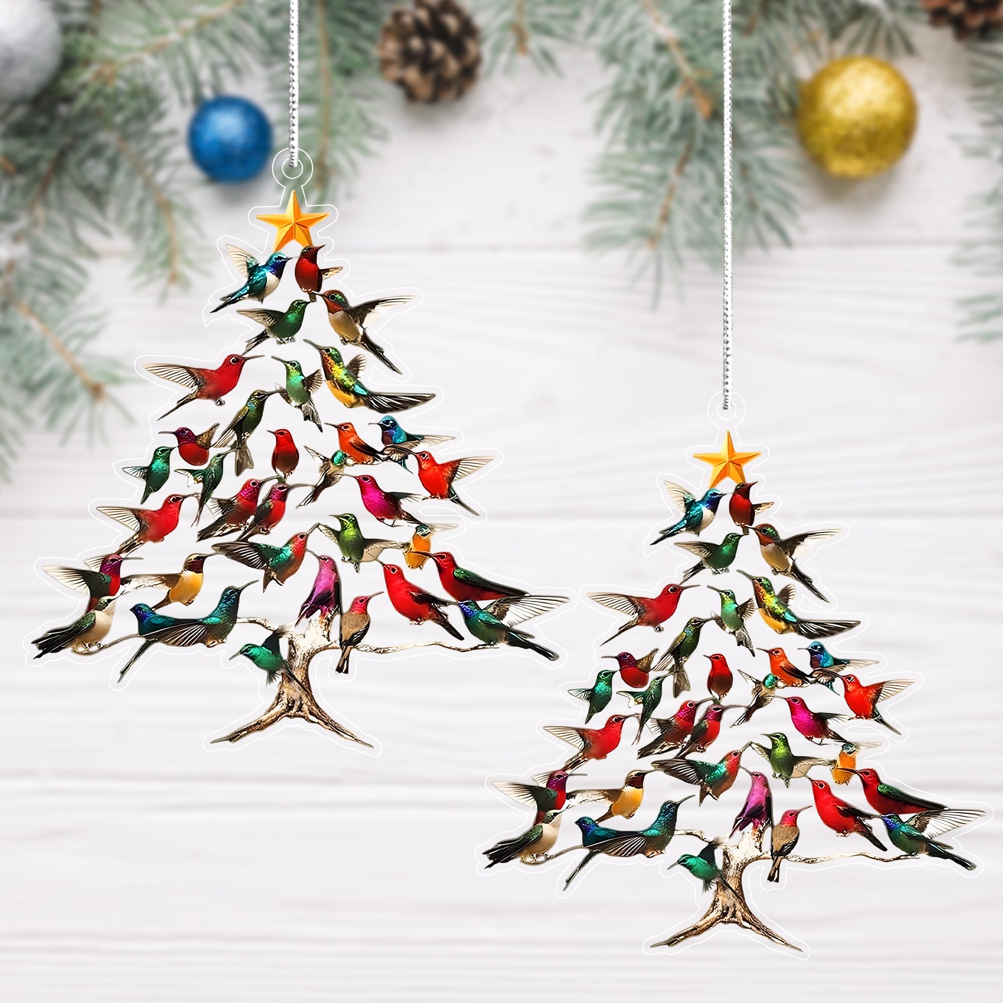 Hummingbird Christmas tree ornament gift for birdwatchers and nature lovers
