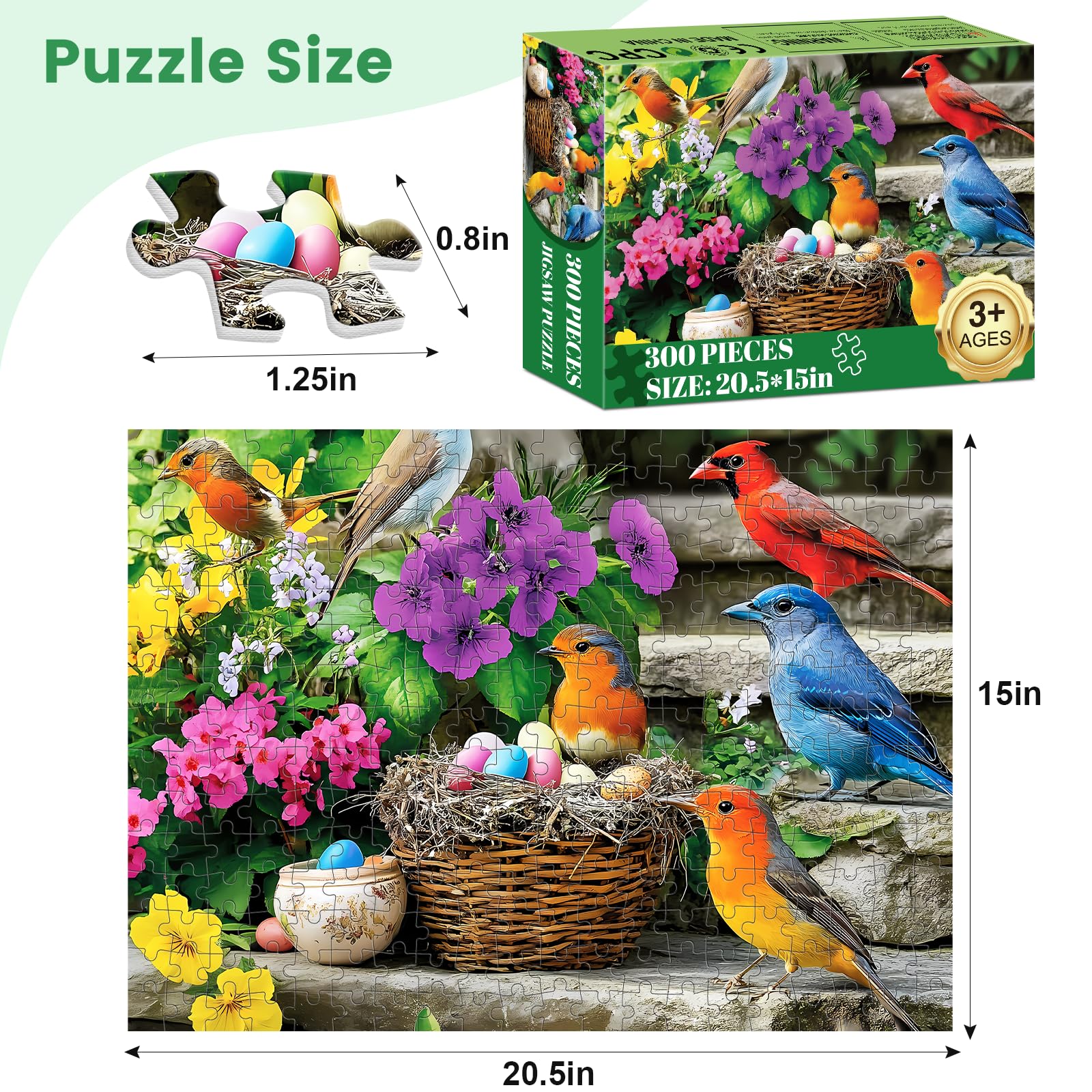 hummingbird jigsaw puzzle 300 pieces color image