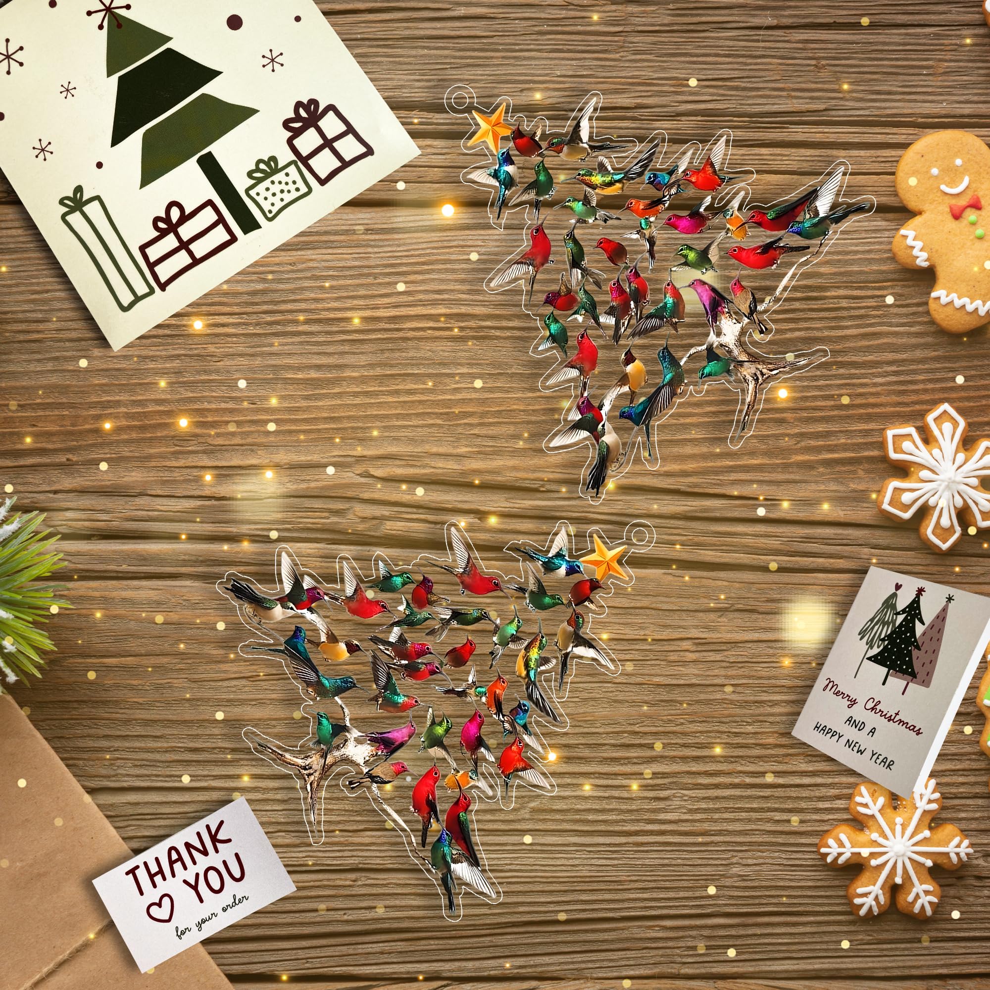 Crystal-clear acrylic hummingbird ornament alternative with glass-like look