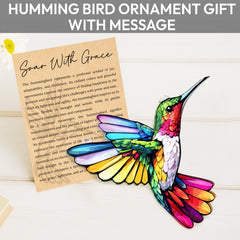 Ready-to-gift hummingbird ornament with card