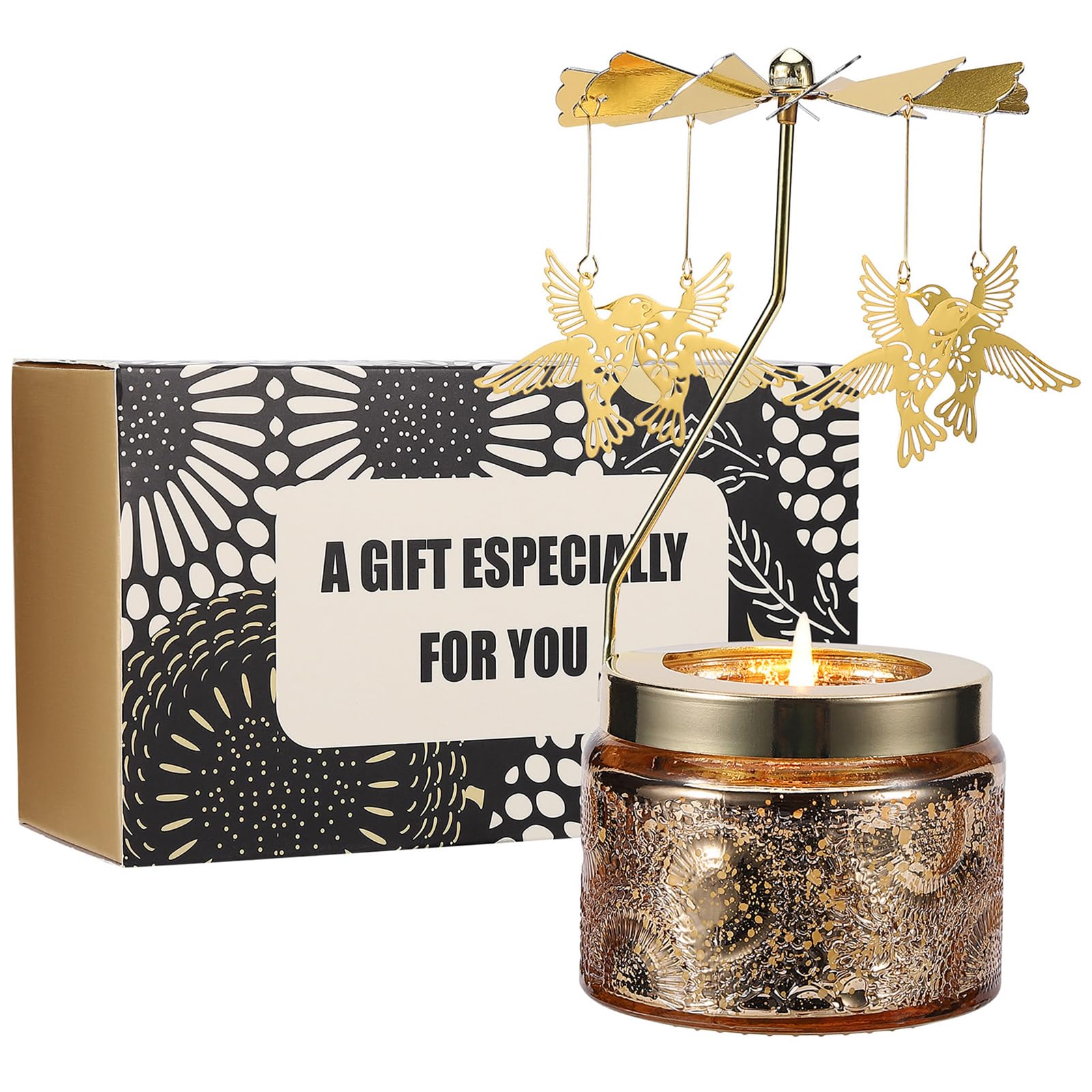 Rotating blades spin on candle holder Hummingbird Rotating Candle