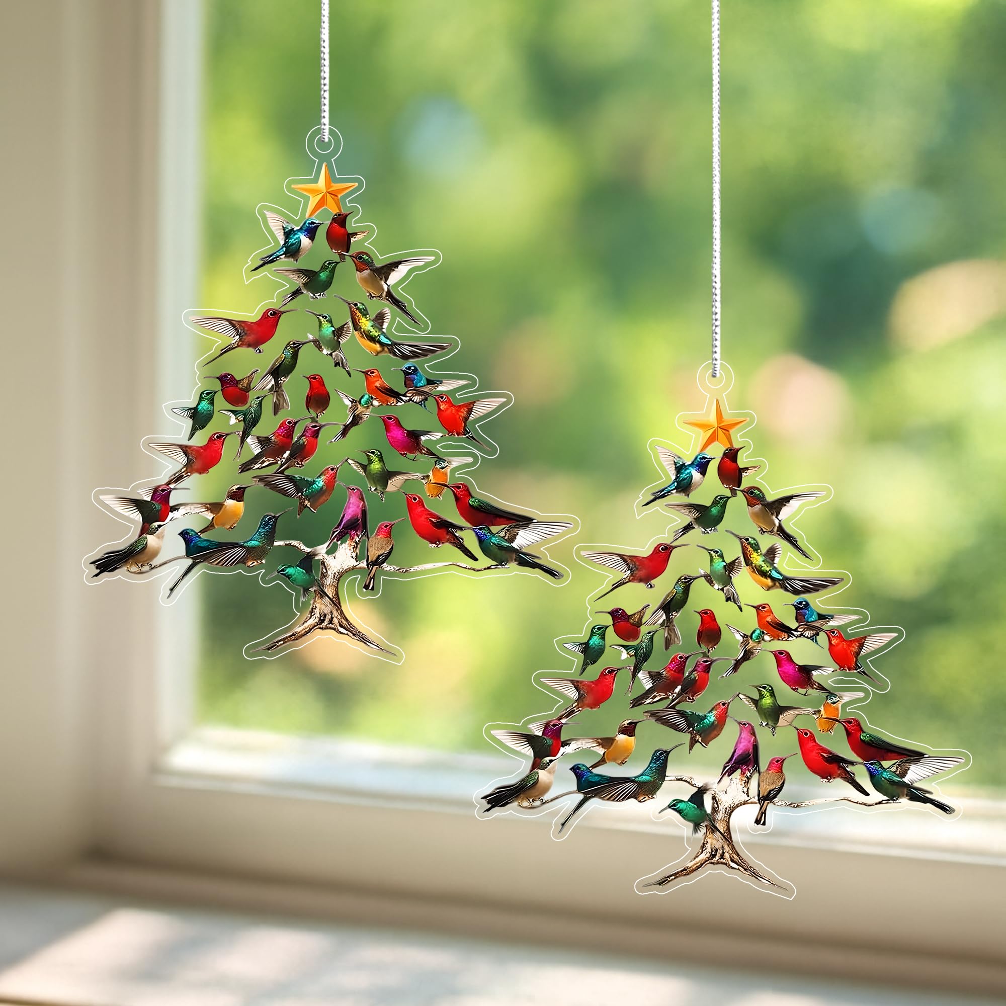 Durable acrylic hummingbird ornament for Christmas decor