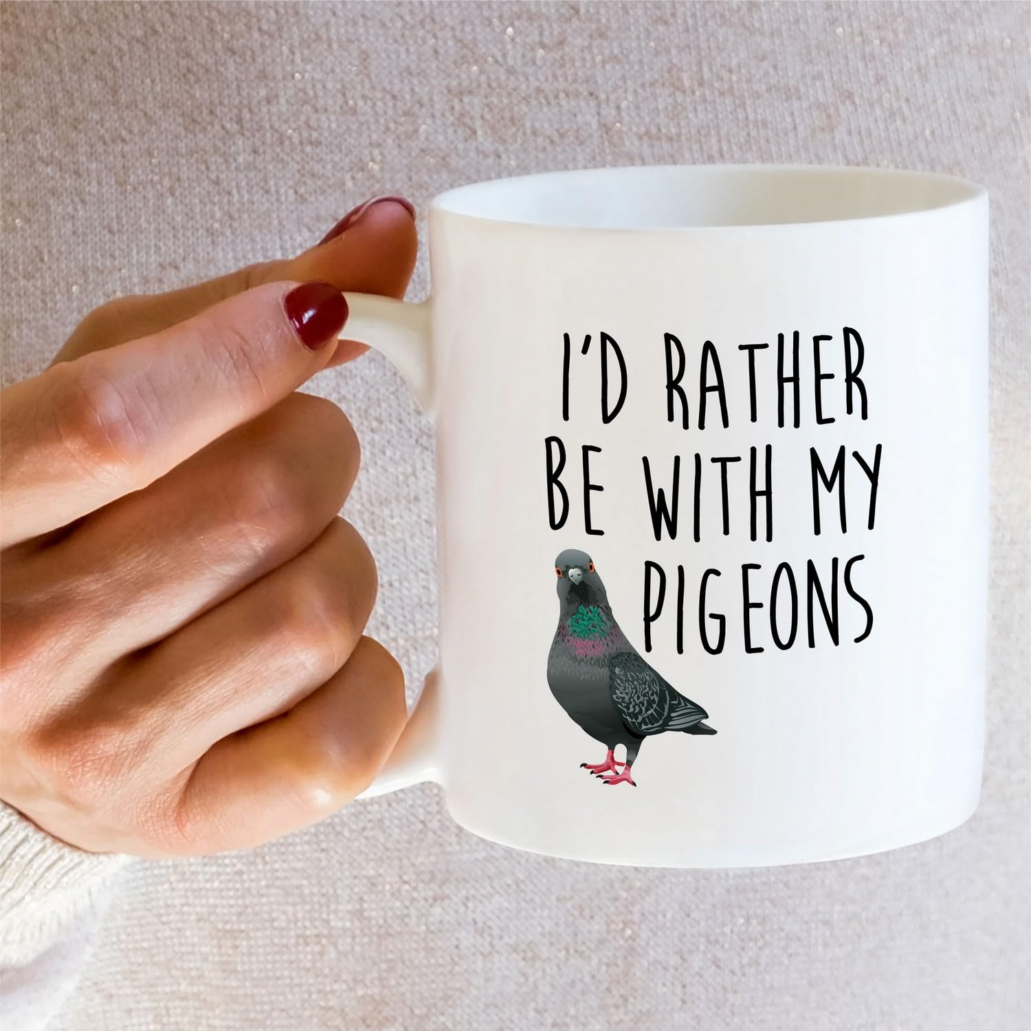 Gift ready pigeon mug for him her coworker dad mom