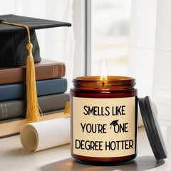 Humorous graduation candle message for grads