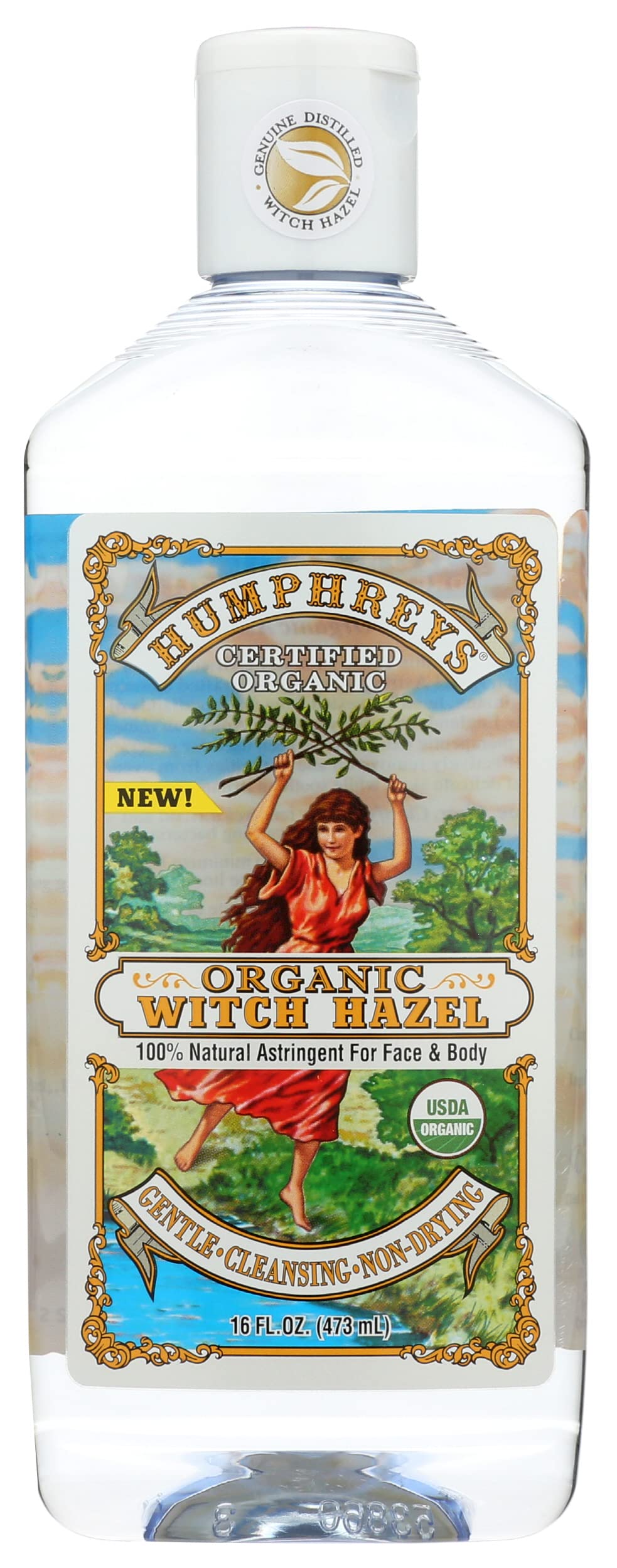 Humphreys organic witch hazel 16 ounce bottle