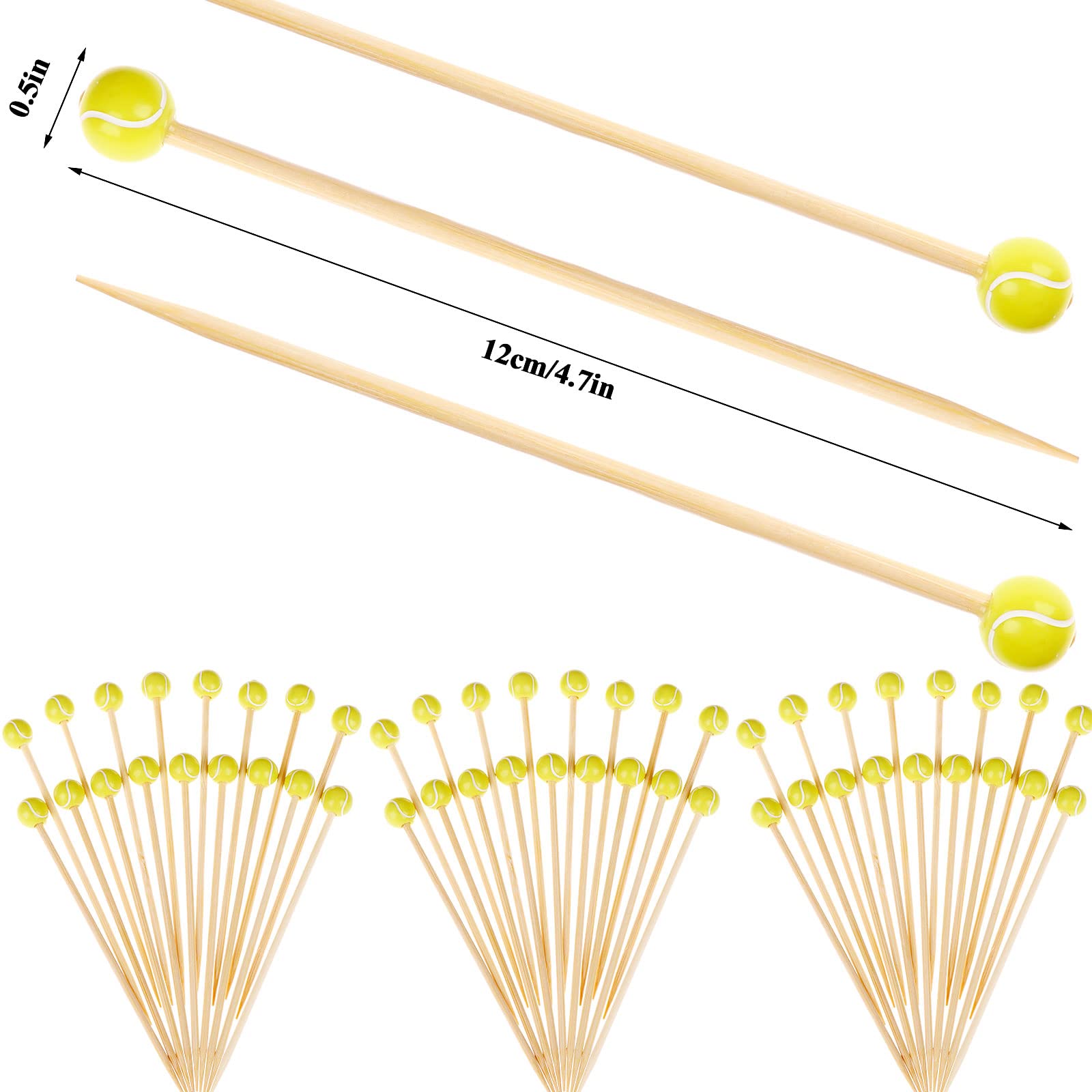 fruit toothpicks bamboo ball end decorative