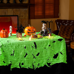 HunnmingRe green gauze tablecloth for Halloween 35x71 inch