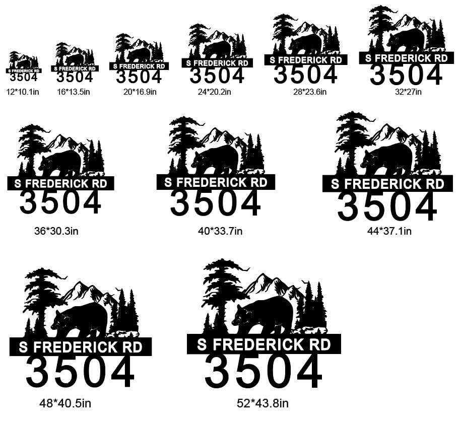 Large metal address sign for cabins
