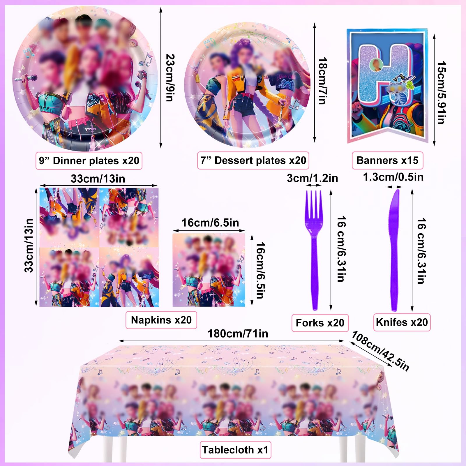 Hunters theme birthday tableware with pennants