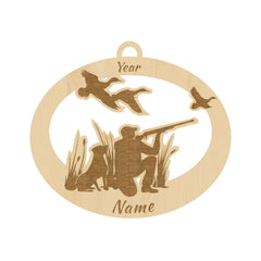 Hunting Ornament crafted from cherry wood for display