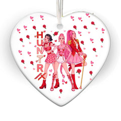 Huntrix Valentines Tree Ornament with Mira Zoey Rumi Uni Saja