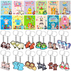 Huquary animal keychains 24pcs set