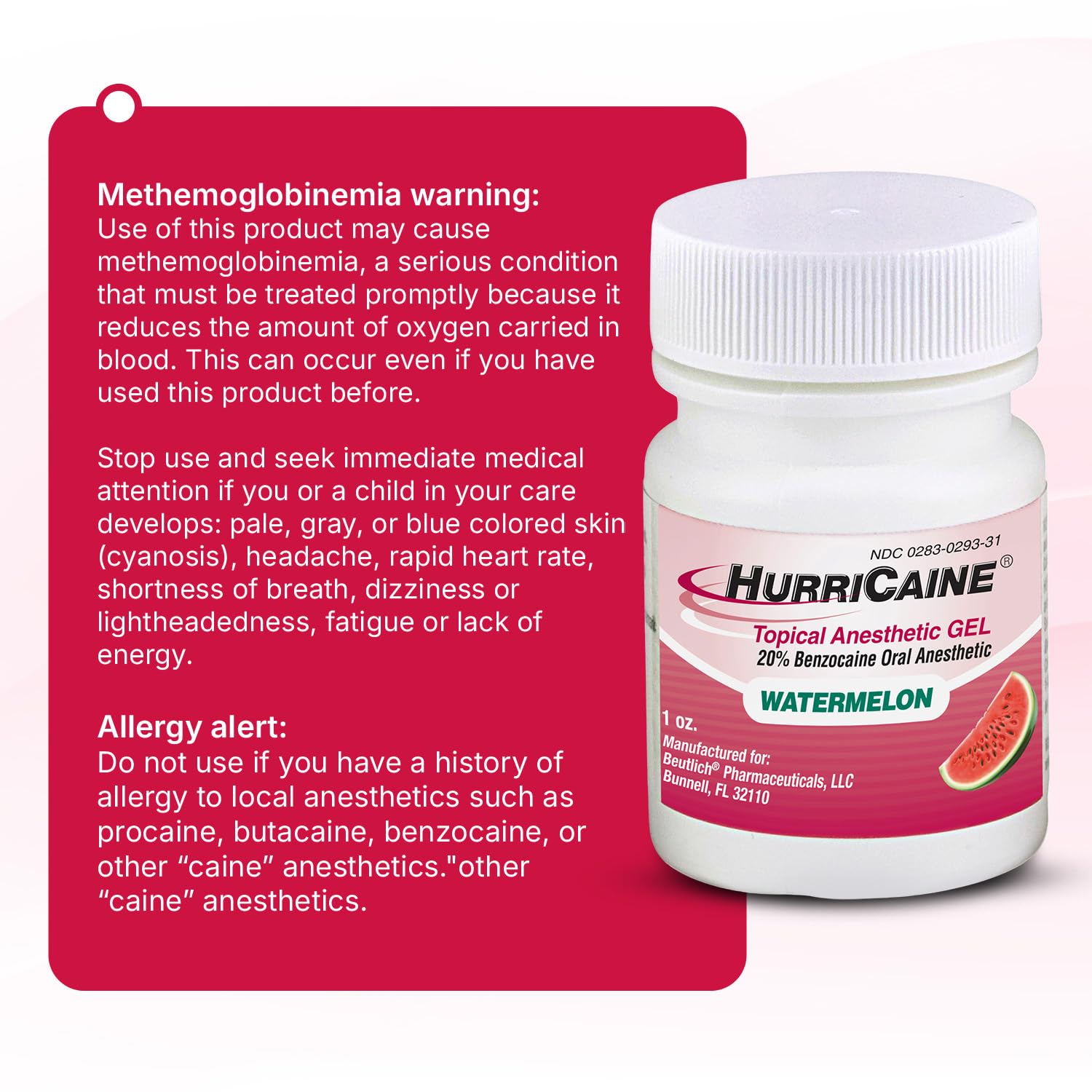 HurriCaine benzocaine 20percent gel tube