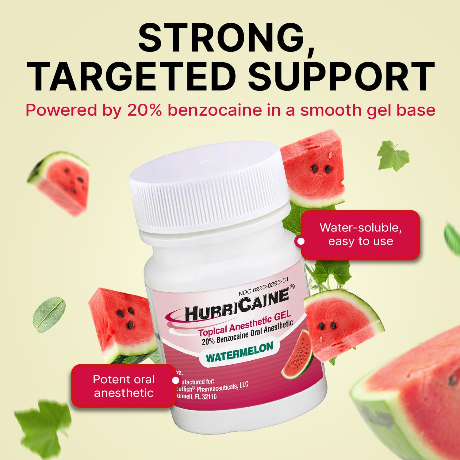 HurriCaine watermelon flavored oral gel 1oz