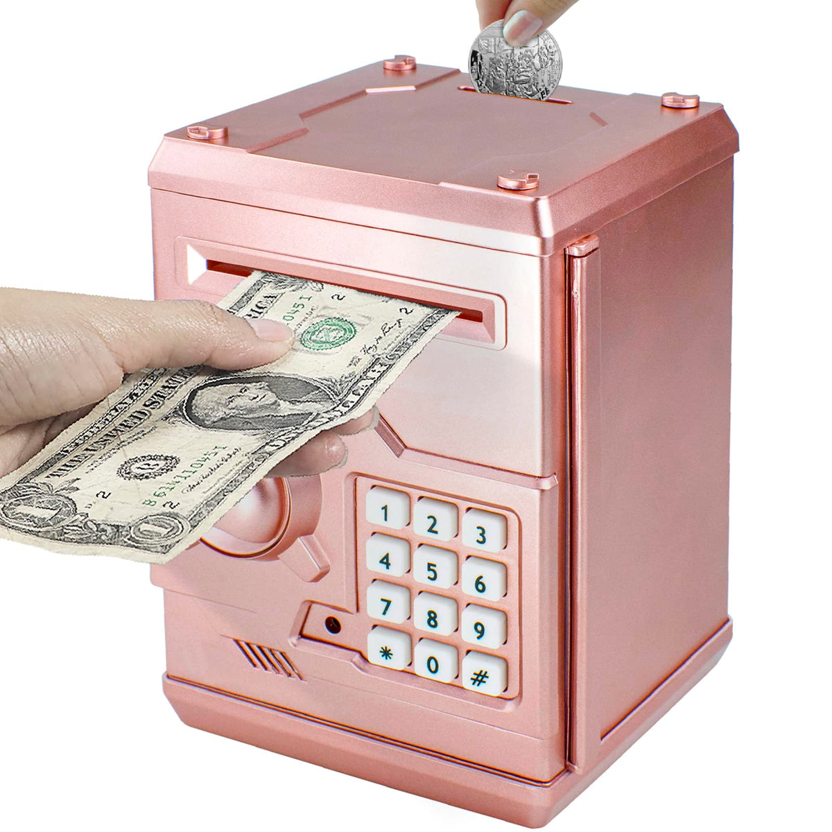 HUSAN piggy banks money banks for kids in rose gold