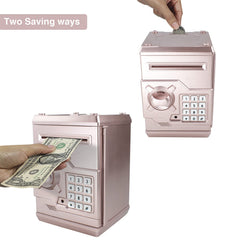 Rose gold piggy bank by HUSAN with password code