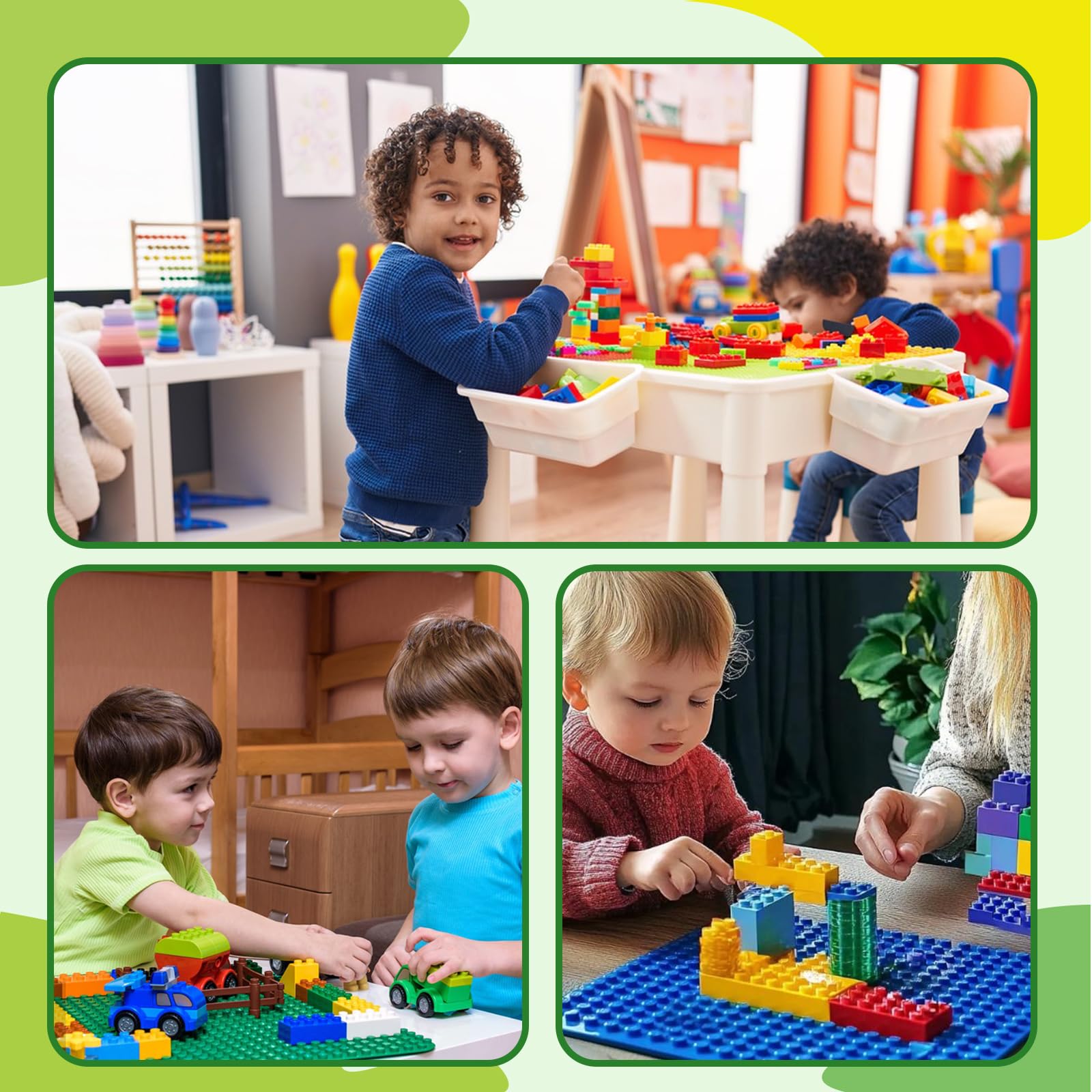 Husfunov 4 Pack Classic Baseplates 10x10 pack of 4 colors