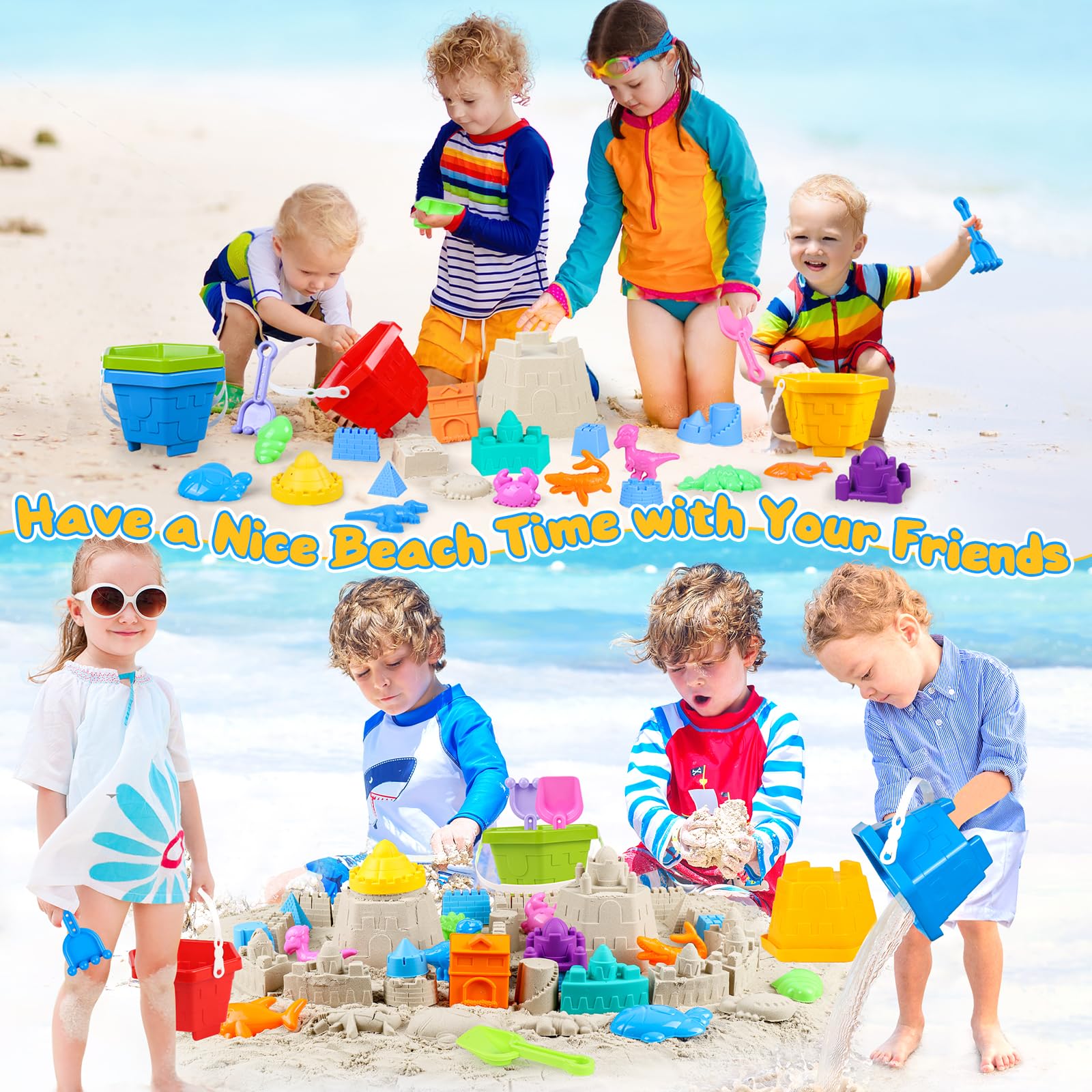 HUUIDY Beach Toys animal molds set