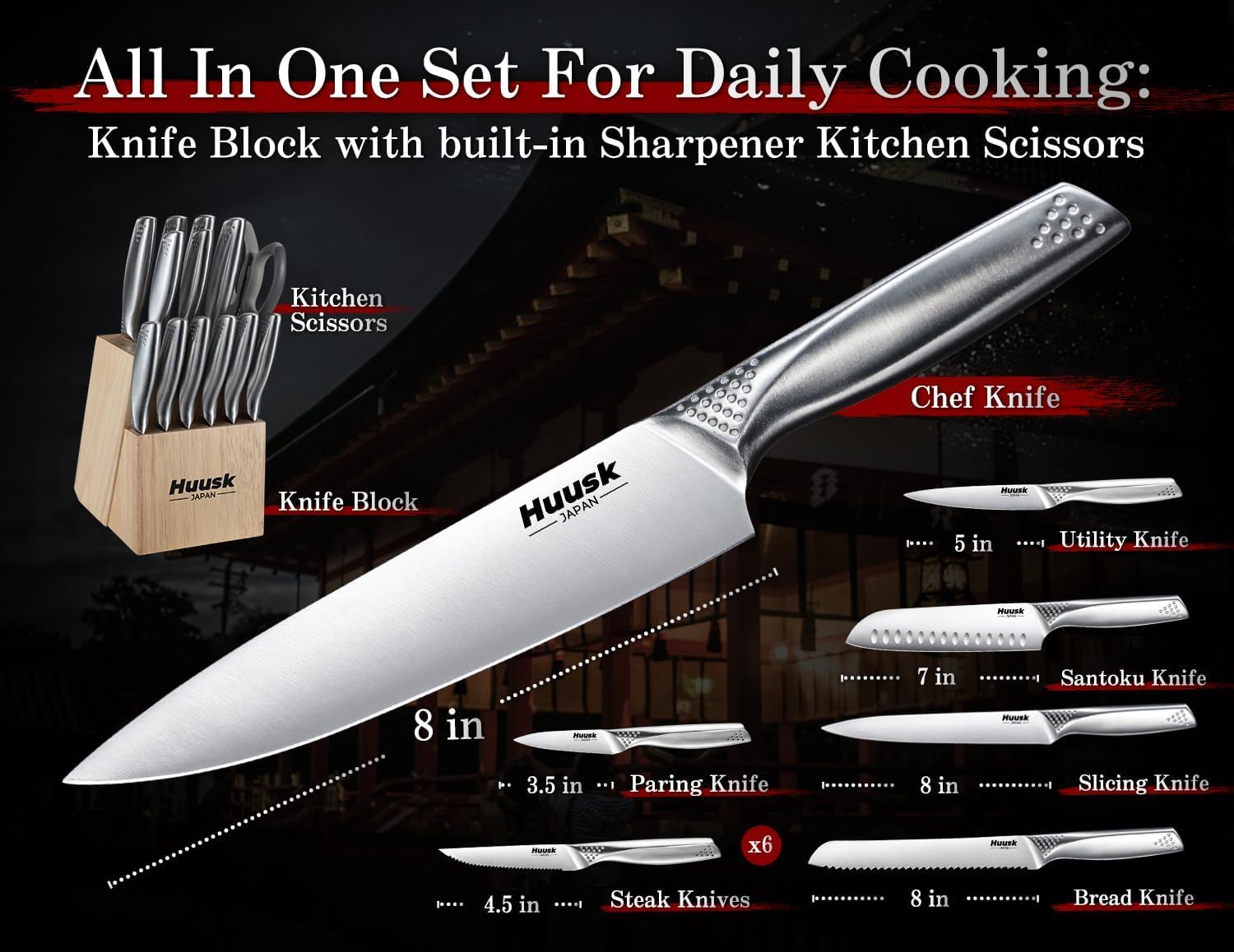 3.5 inch Huusk paring knife from set