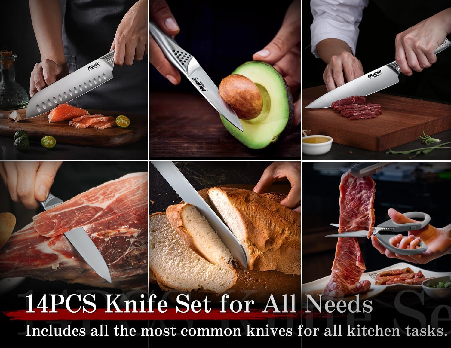 8 inch Huusk serrated bread knife from set