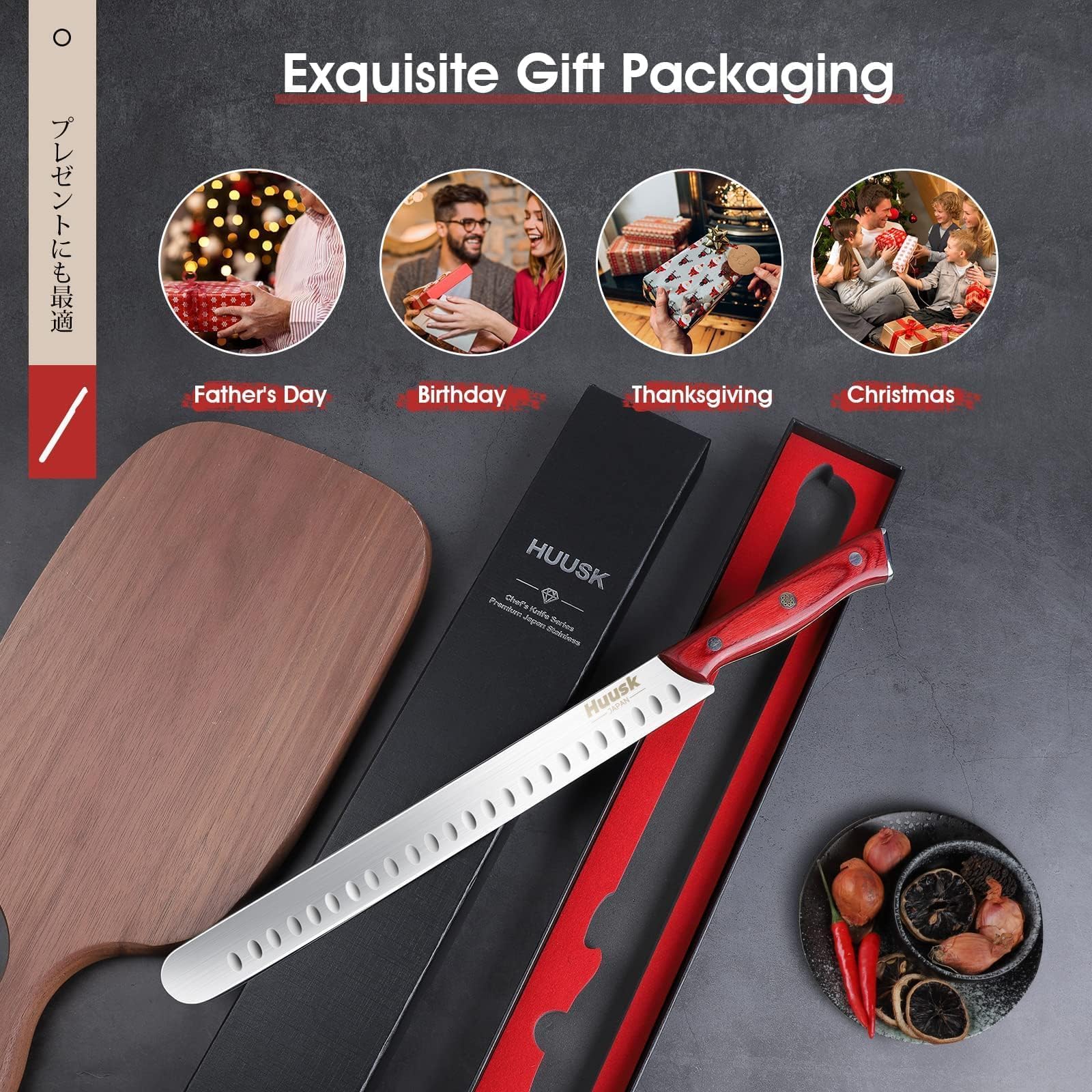 Ergonomic rosewood handle with mosaic brass rivets image