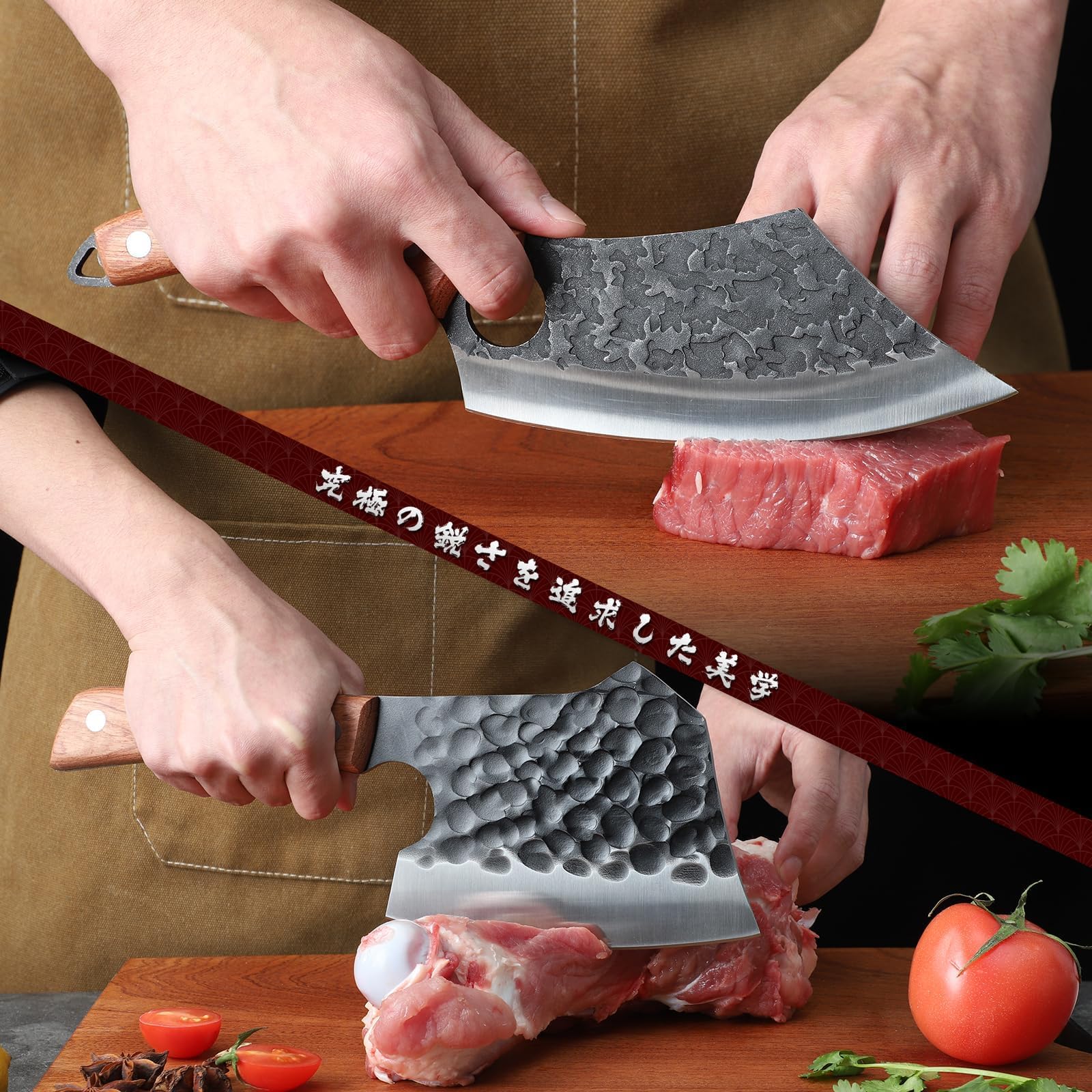 Ergonomic Huusk knife handle with finger hole
