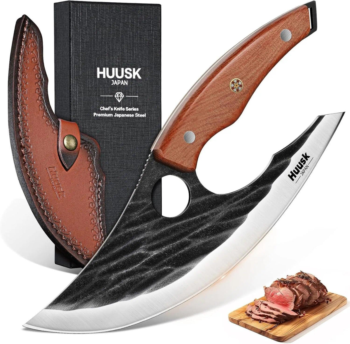 Huusk Japan Ulu Knife with Sheath blade