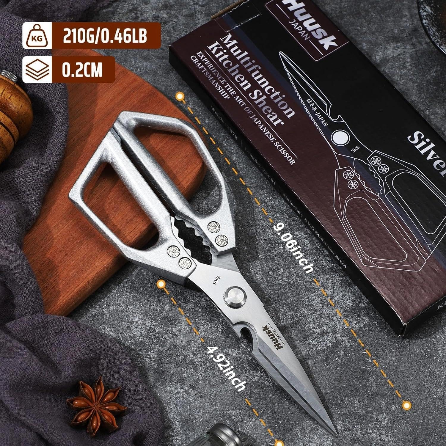 Huusk Kitchen Scissors bone cutting and herb prep