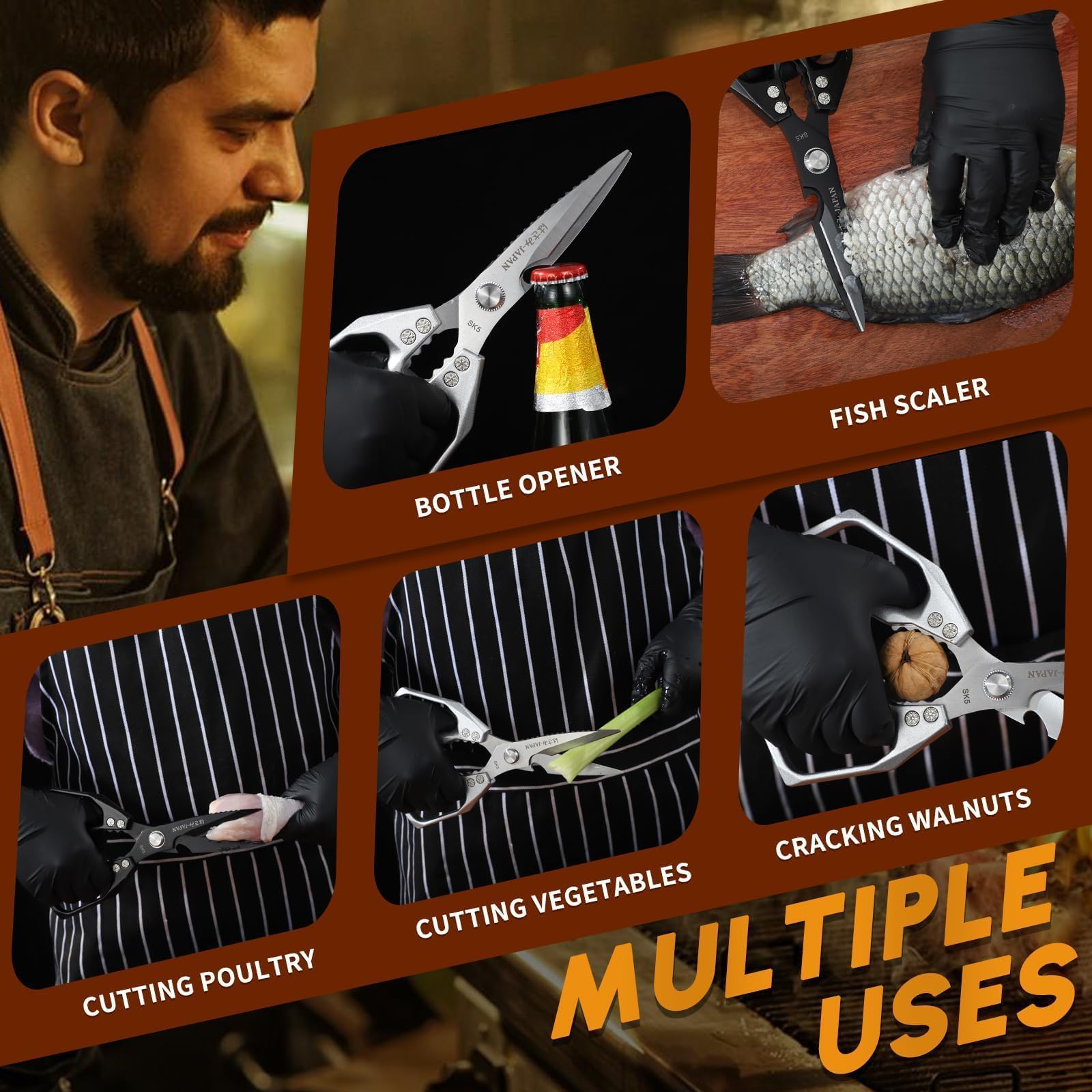 Versatile Huusk kitchen scissors suitable for bones and more