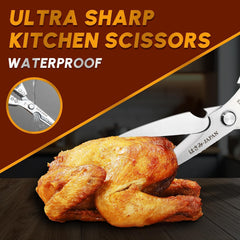 Silver Huusk kitchen shears showcasing premium SK5 steel