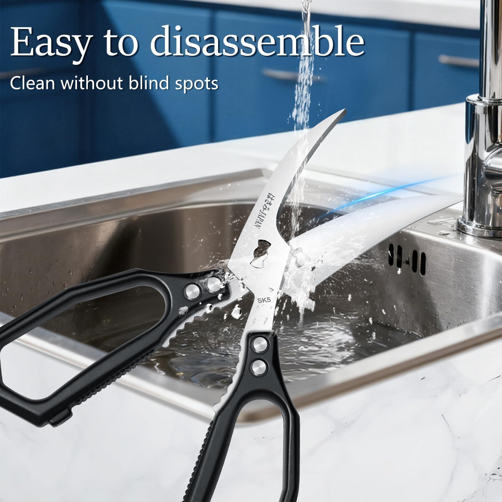 Electrolytically polished blade and alloy handle